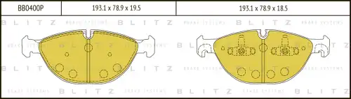 BLITZ bb0400p - колодки дисковые передние! Ceramic\ BMW X5/X6 E70/E71 4.8i/5.0i/3.0d 07>