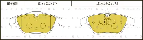 BLITZ bb0406p - Колодки тормозные дисковые MERCEDES W204/S204 07->