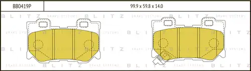 BLITZ bb0419p - колодки дисковые задние