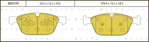 BLITZ bb0434p - колодки дисковые передние