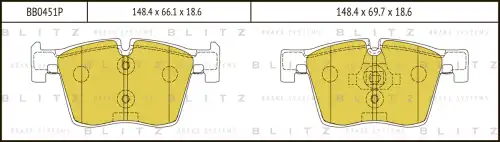BLITZ bb0451p - колодки дисковые передние