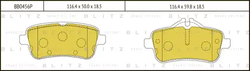 BLITZ bb0456p - Колодки тормозные дисковые /комплект 4 шт/