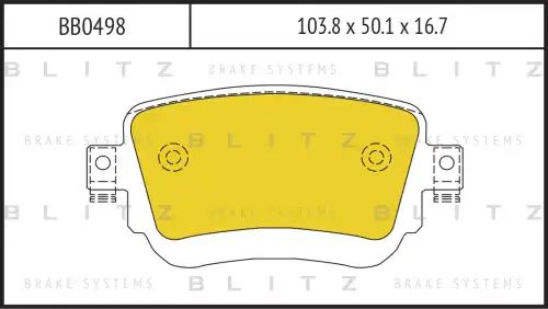 BLITZ bb0498 - Колодки тормозные дисковые /комплект 4 шт/