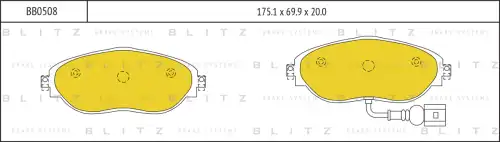 BLITZ bb0508 - Колодки тормозные дисковые VW Passat/Sharan 10->