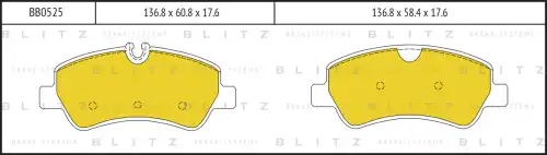 BLITZ bb0525 - Колодки тормозные дисковые FORD Transit 12->