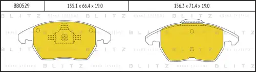 BLITZ bb0529 - Колодки тормозные дисковые CITROEN C4 04->/PEUGEOT 307 03->