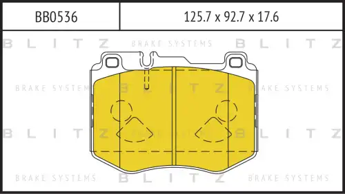 BLITZ bb0536 - Колодки тормозные дисковые /комплект 4 шт/