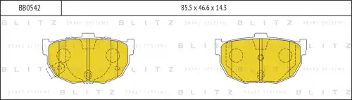 BLITZ bb0542 - Колодки тормозные дисковые HYUNDAI Elantra XD 00->