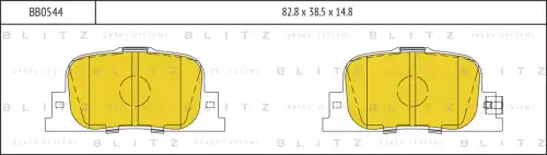 BLITZ bb0544 - Колодки тормозные дисковые /комплект 4 шт/