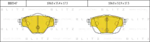 BLITZ bb0547 - Колодки тормозные дисковые CITROEN C4 Picasso 13->