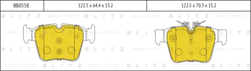 BLITZ bb0558 - Колодки тормозные дисковые MERCEDES C-Class (W205,S205)/E-Class (W213,S213)/GLC-Class (X253) 15->