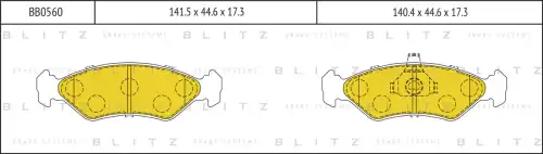 BLITZ bb0560 - Колодки тормозные дисковые /комплект 4 шт/