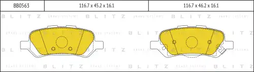 BLITZ bb0563 - Колодки тормозные дисковые TOYOTA Venza 08->