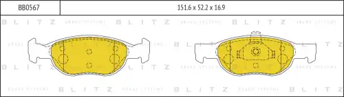 BLITZ bb0567 - Колодки тормозные дисковые FIAT Punto / Lancia Y 94->