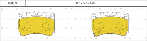 BLITZ bb0574 - Колодки тормозные дисковые KIA Rio -> 05/MAZDA 121 91->/ 323 ->98/ MX-3 91->