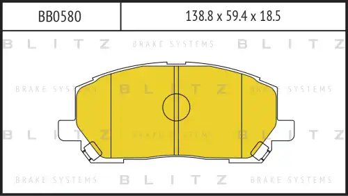 BLITZ bb0580 - колодки дисковые! п.\ Lexus RX300 V6 00-03