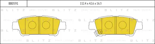 BLITZ bb0591 - колодки дисковые! з.\ToyotaPrevia/Avensis Verso2.4i/2.0i/2.0D4-D 00>