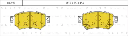 BLITZ bb0592 - Колодки тормозные дисковые MAZDA 6 12->