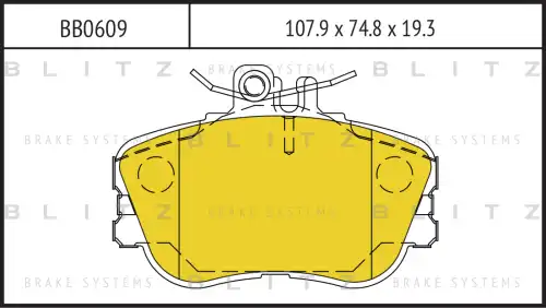 BLITZ bb0609 - колодки дисковые передние! с антискрип. пл.\ MB W202 1.8-2.8/2.0D-2.5TD 93-01