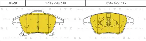 BLITZ bb0610 - колодки дисковые п.\ Ford Galaxy/S-max 2.0/1.8TDCi/2.0TDCi 06>