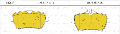 BLITZ bb0627 - Колодки тормозные дисковые /комплект 4 шт/