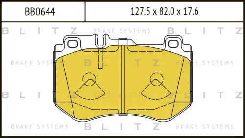 BLITZ bb0644 - колодки дисковые передние! с антискрипными пластинами\ MB W205 1.6.2.2i/D 13>