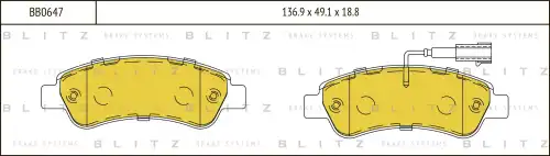 BLITZ bb0647 - колодки дисковые задние! с антискрипными пластинами\ Fiat Ducato 2.0-3.0D 09>