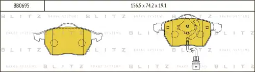 BLITZ bb0695 - Колодки тормозные дисковые передние