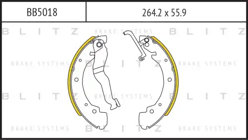 BLITZ bb5018 - Колодки тормозные барабанные VW Transporter 90->