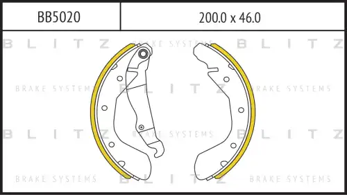 BLITZ bb5020 - колодки барабанные