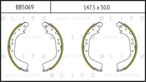 BLITZ bb5069 - Колодки тормозные барабанные TOYOTA 4Runner/Hiace/Hilux/Land Cruiser 80/Liteace 84->