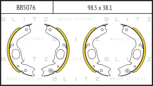 BLITZ bb5076 - колодки тормозные барабанные! ручника\ Mitsubishi Pajero/Sport all 90>
