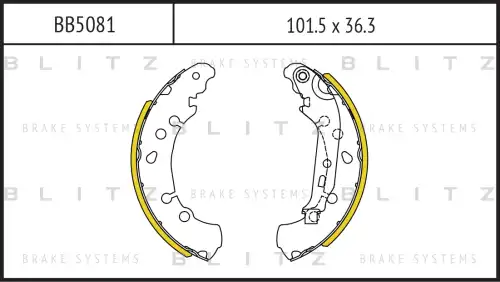 BLITZ bb5081 - Колодки тормозные барабанные /комплект 4 шт/
