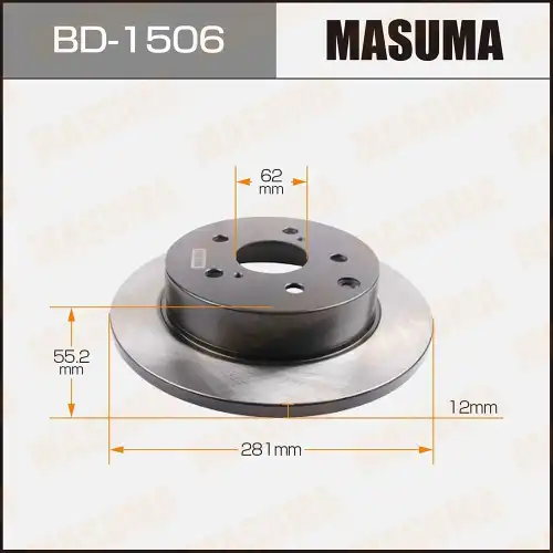 MASUMA bd1506 - диск тормозной задний! с покрытием\ Toyota RAV4 2.0VVT-i/2.2 D-4D/D-CAT 03.06>