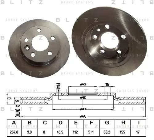 BLITZ bs0118 - диск тормозной задний