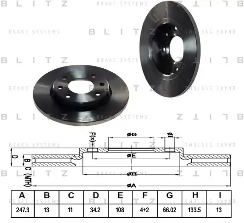 BLITZ bs0161 - Диск тормозной