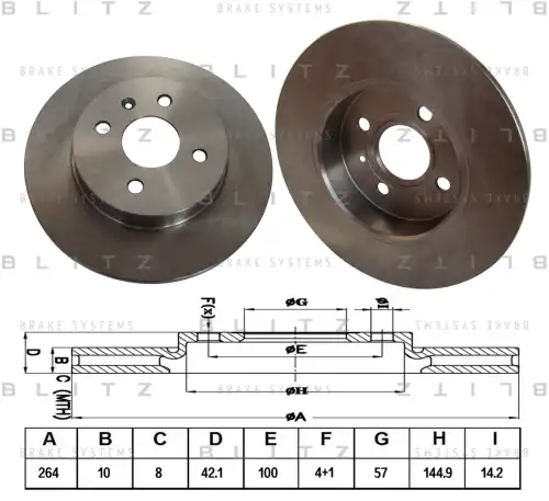 BLITZ bs0207 - диск тормозной задний