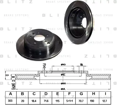 BLITZ bs0228 - Диск тормозной CHEVROLET Captiva 06->OPEL Antara 06->