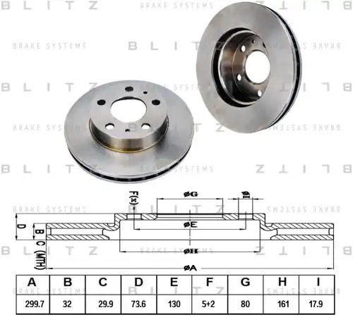 BLITZ bs0241 - диск тормозной передний