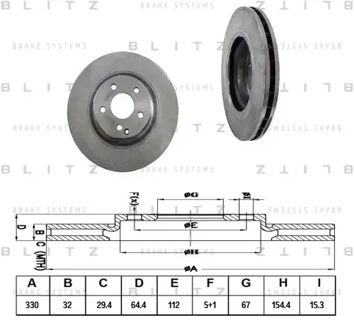 BLITZ bs0248 - диск тормозной передний! c перф.\ MB W211/S211 3.0-5.0/3.2CDi/4.0CDi 02>