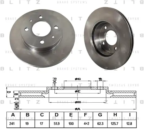 BLITZ bs0256 - диск тормозной передний