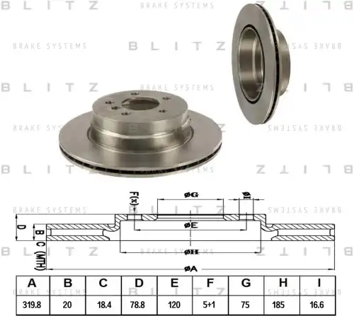 BLITZ bs0273 - диск тормозной задний