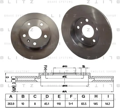 BLITZ bs0289 - диск тормозной задний