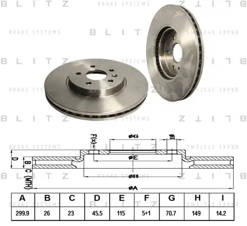 BLITZ bs0311 - диск тормозной передний