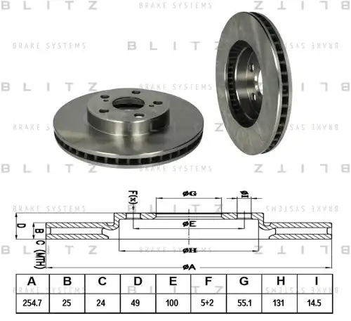 BLITZ bs0315 - диск тормозной передний