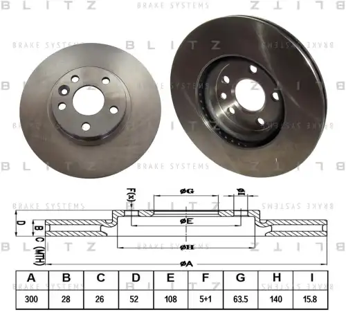 BLITZ bs0340 - диск тормозной передний