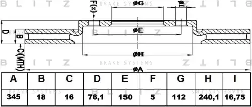 BLITZ bs0355 - диск тормозной задний