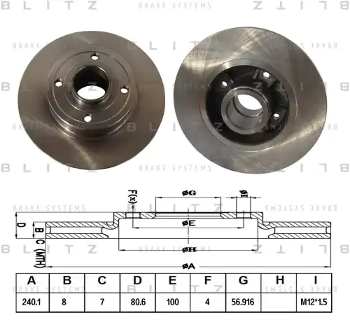 BLITZ bs0371 - диск тормозной