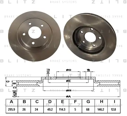 BLITZ bs0382 - диск тормозной передний