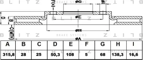 BLITZ bs0442 - диск тормозной передний